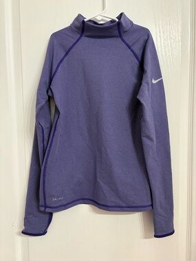 Nike Pro Purple Two Tone Performance Long Sleeve Pullover DRI-FIT Size Large